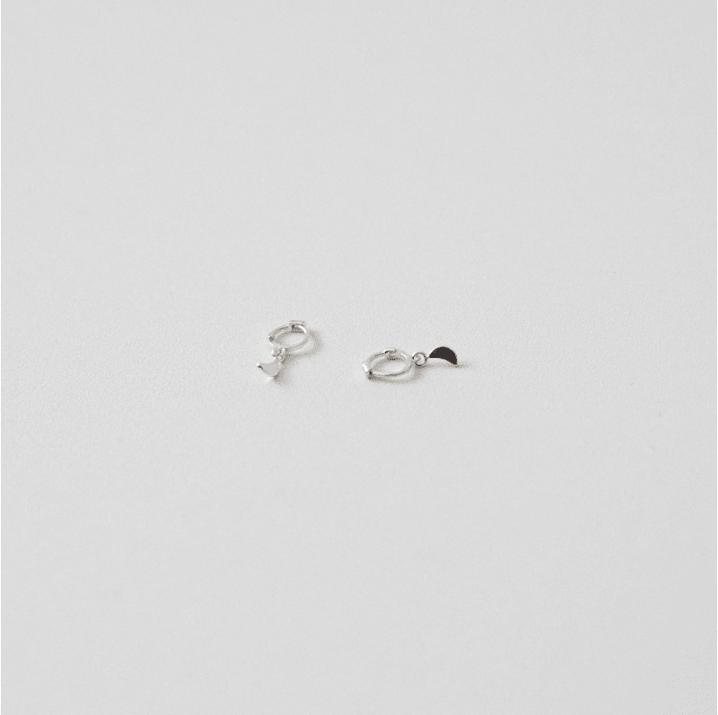 [925 Silver]ミニ7mm ドロップ 月 リングピアス Earrings 10000won 