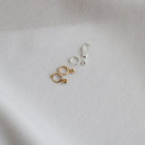 [925 Silver]ミニ7mm ドロップハート リングピアス Earrings 10000won 