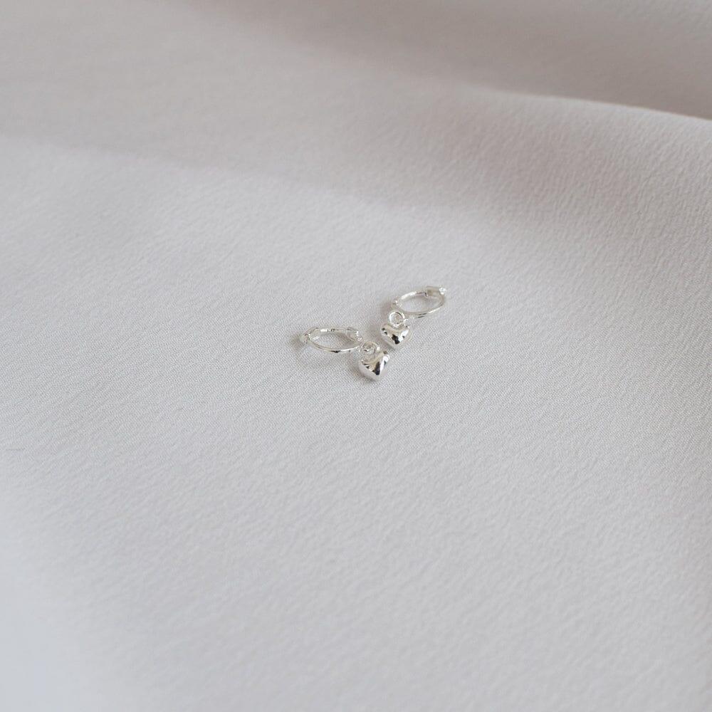 [925 Silver]ミニ7mm ドロップハート リングピアス Earrings 10000won 