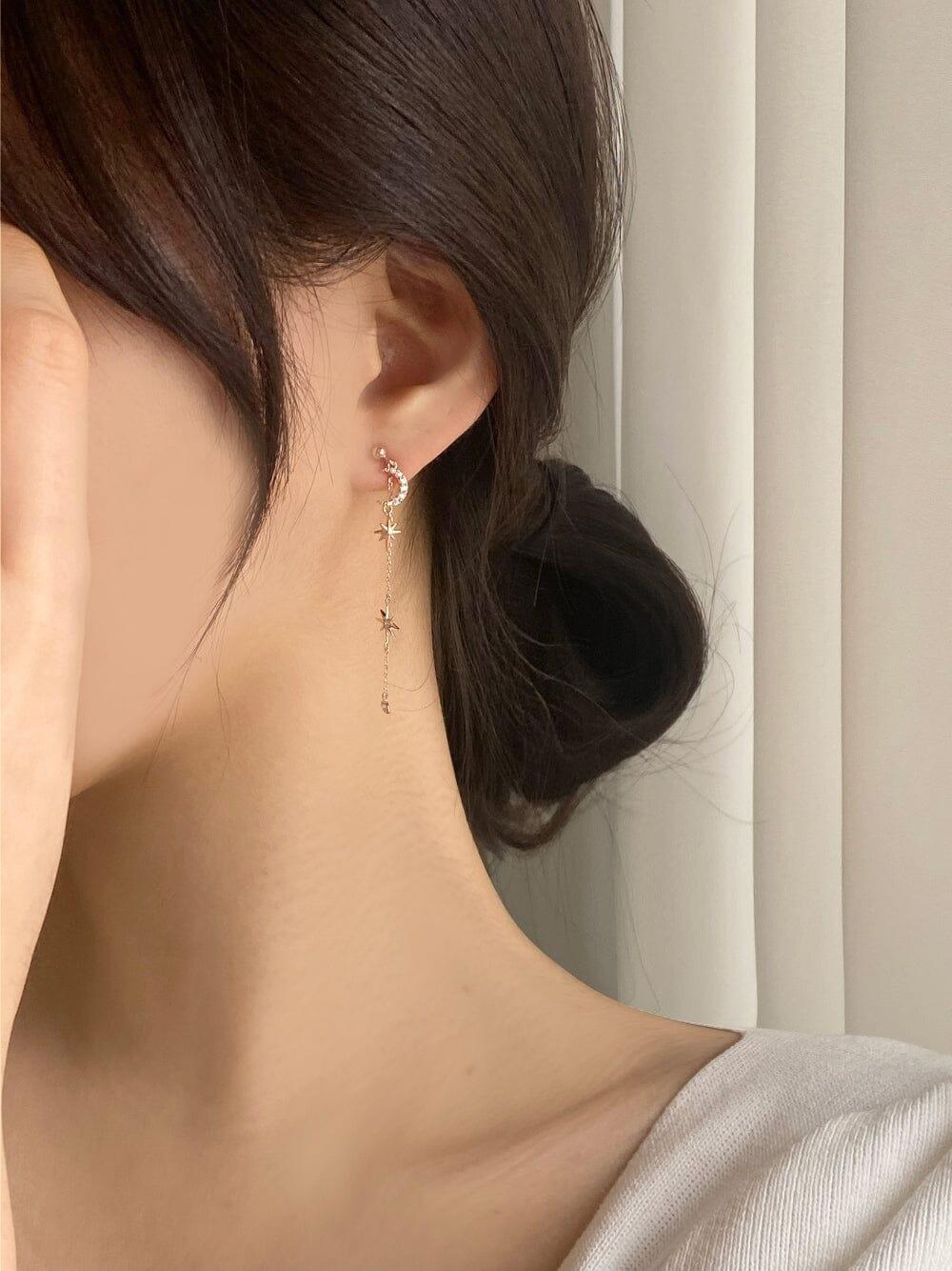 [925 Silver]ミニダルトゥインピアス Earrings bling moon 