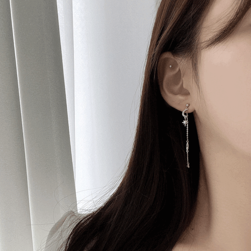 [925 Silver]ミニダルトゥインピアス Earrings bling moon 