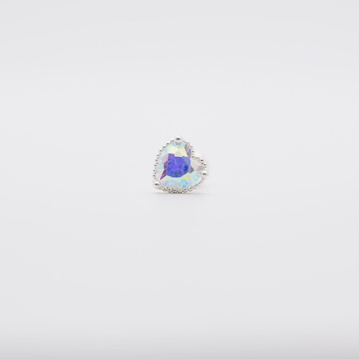 [925 Silver]オーロラハートキュービックピアス Earrings 10000won 
