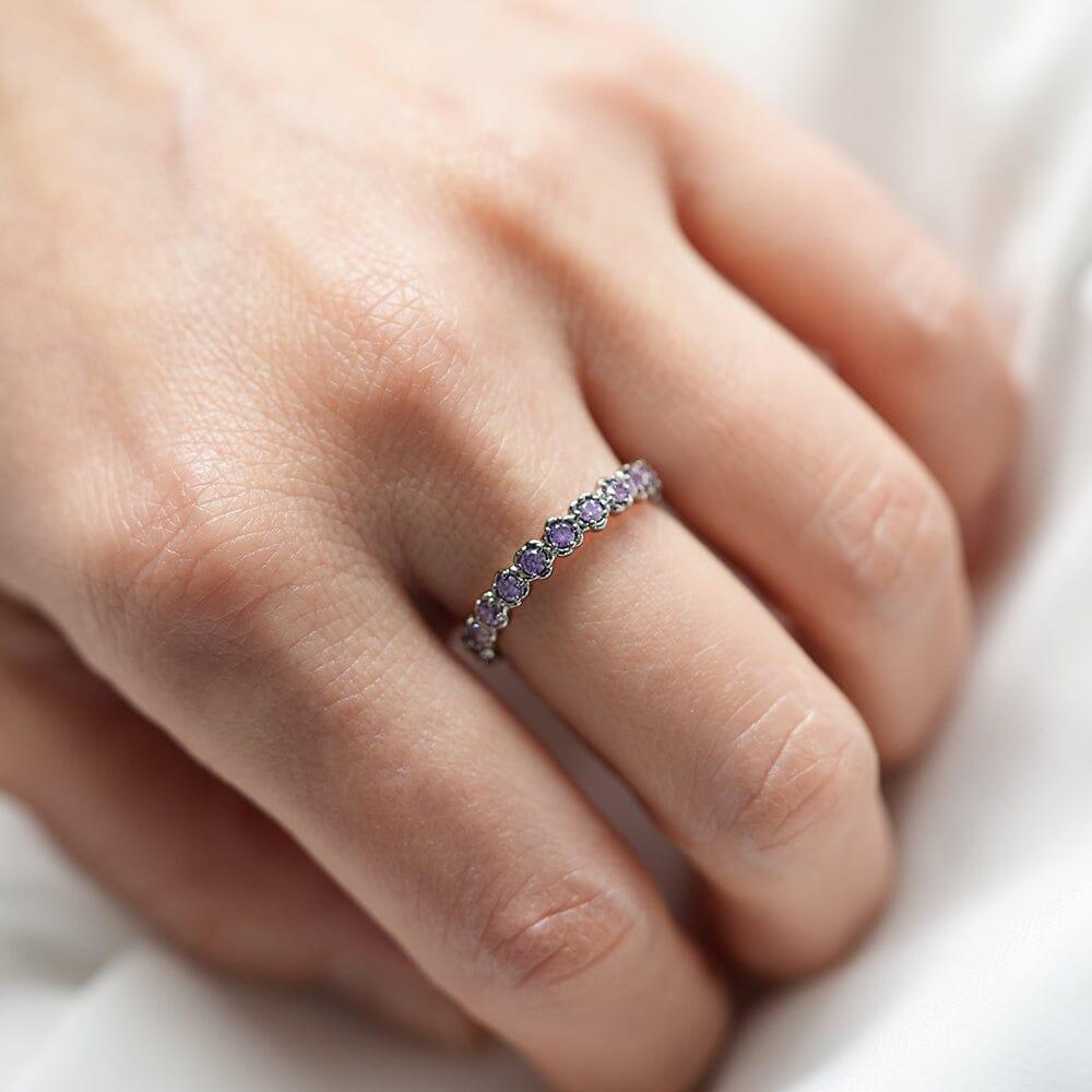 [925 Silver]パープル キュービック リング ring SET ME UP♡ 