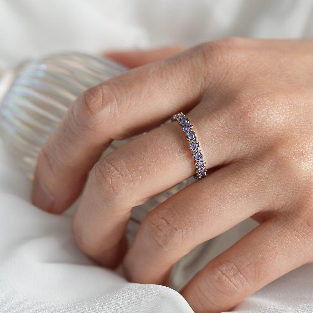 [925 Silver]パープル キュービック リング ring SET ME UP♡ 