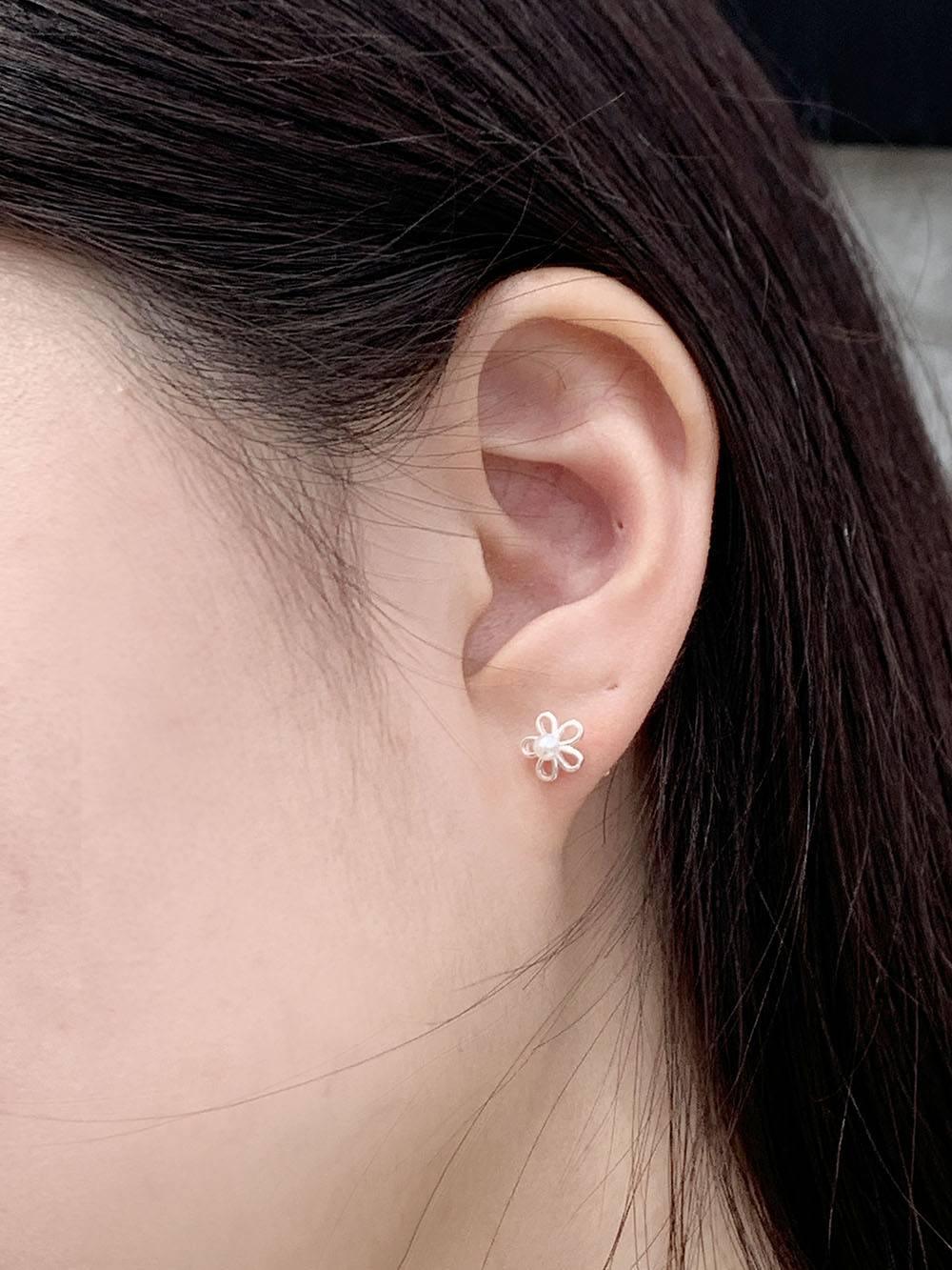 [925 Silver]パールデイジーピアス Earrings The Klang 