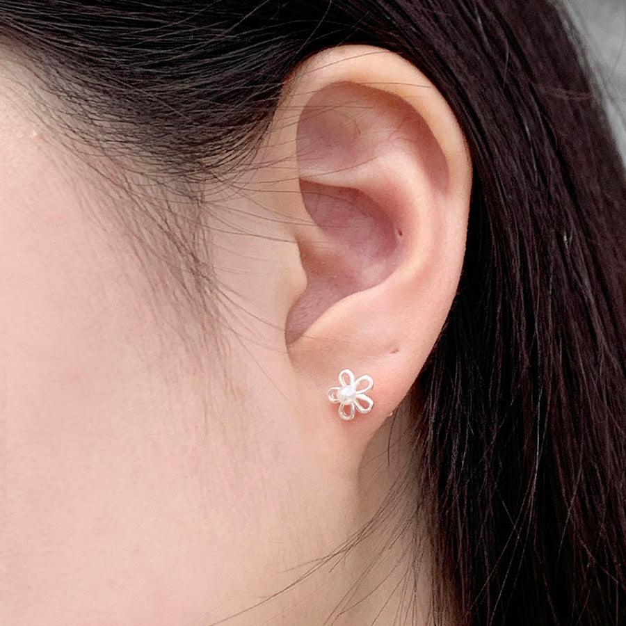 [925 Silver]パールデイジーピアス Earrings The Klang 