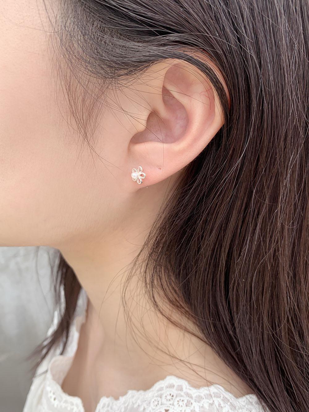 [925 Silver]パールデイジーピアス Earrings The Klang 