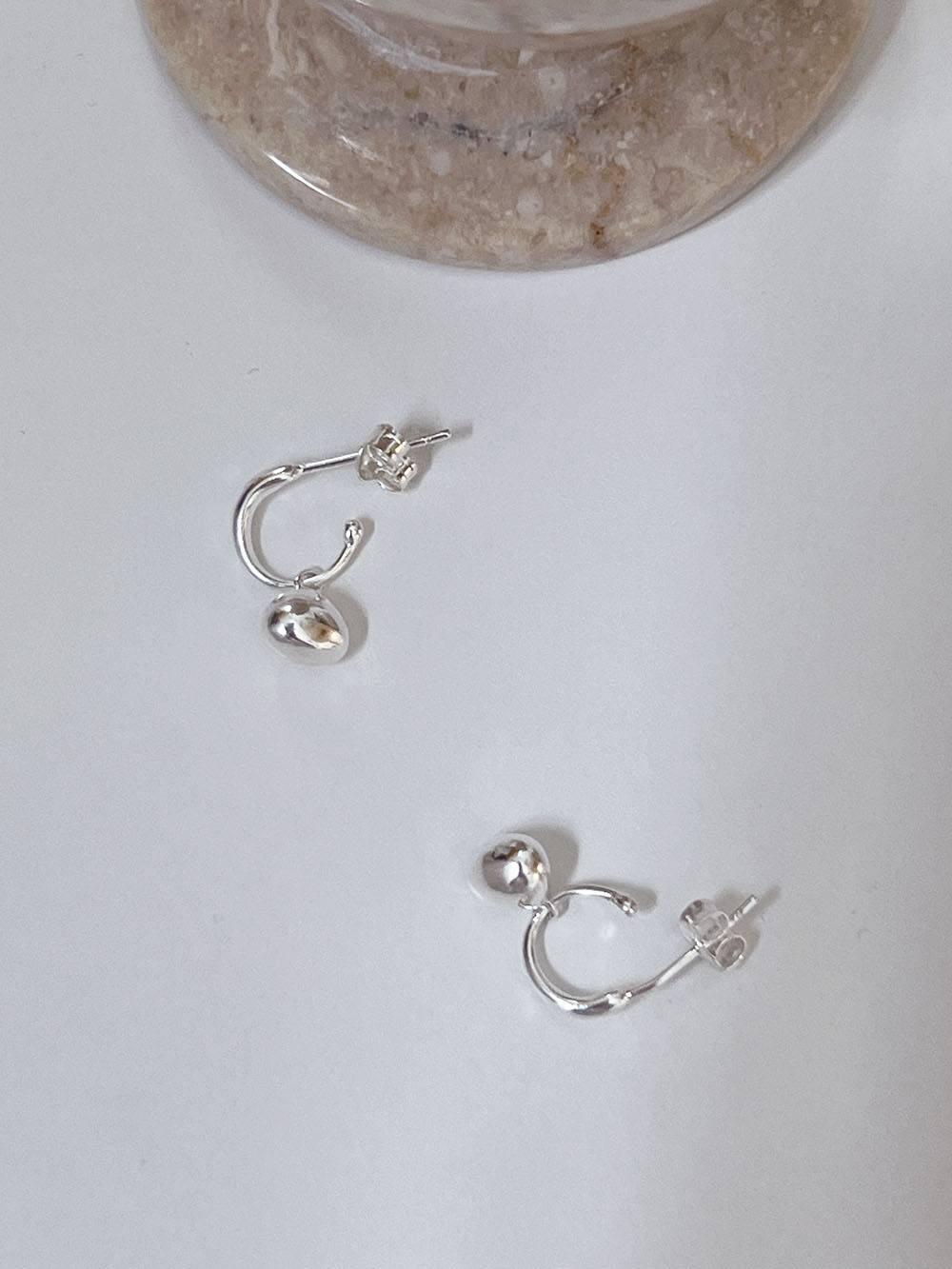 [925 Silver]ペブルドロップリングピアス Earrings The Klang 