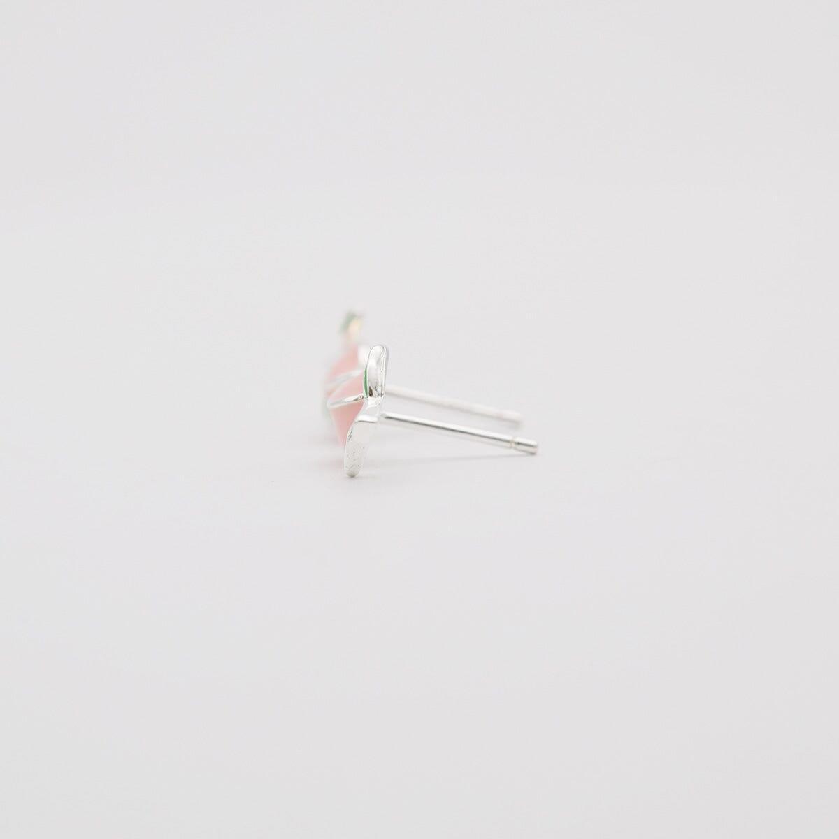 [925 Silver]ピンクチューリップ一輪ピアス Earrings 10000won 