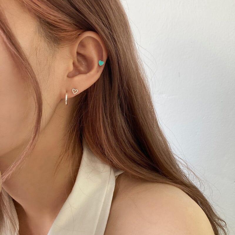 [925 Silver]ポップ カラー ハートピアス (4Color) Earrings younglong-seoul 