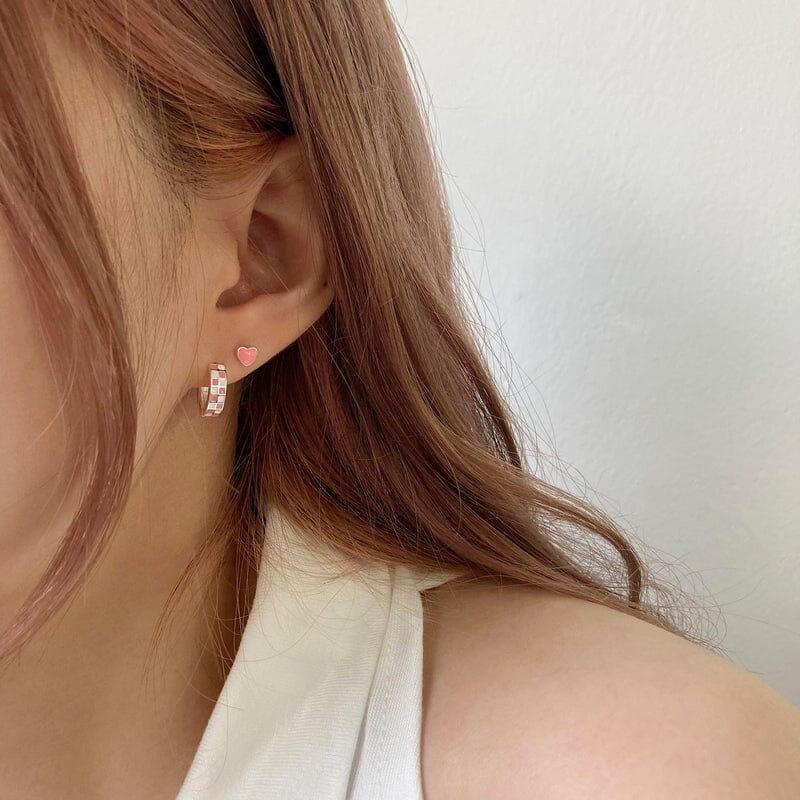 [925 Silver]ポップ カラー ハートピアス (4Color) Earrings younglong-seoul 