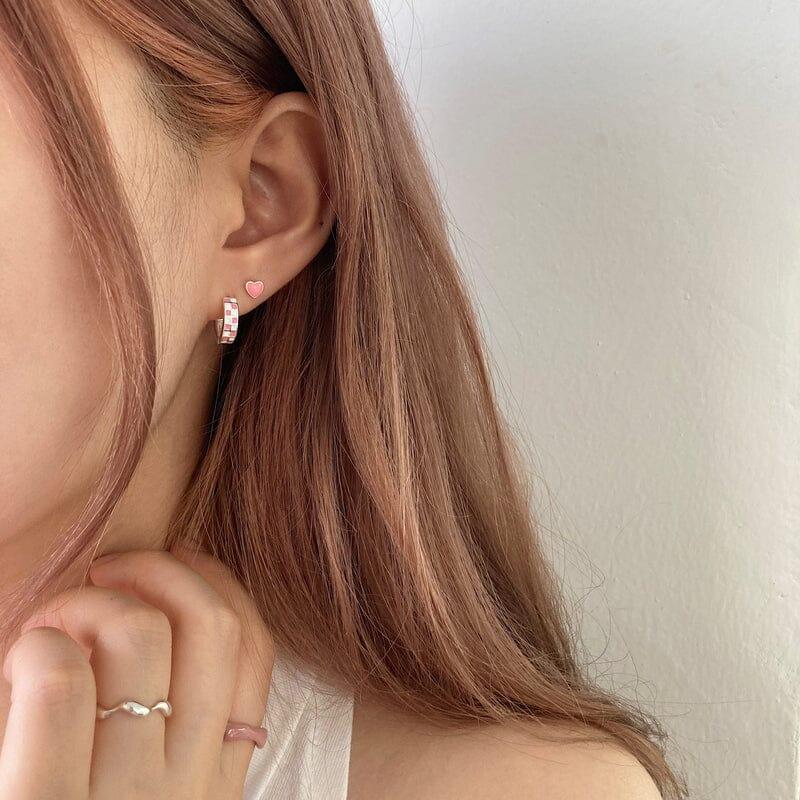[925 Silver]ポップ カラー ハートピアス (4Color) Earrings younglong-seoul 