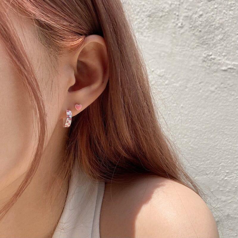 [925 Silver]ポップ カラー ハートピアス (4Color) Earrings younglong-seoul 