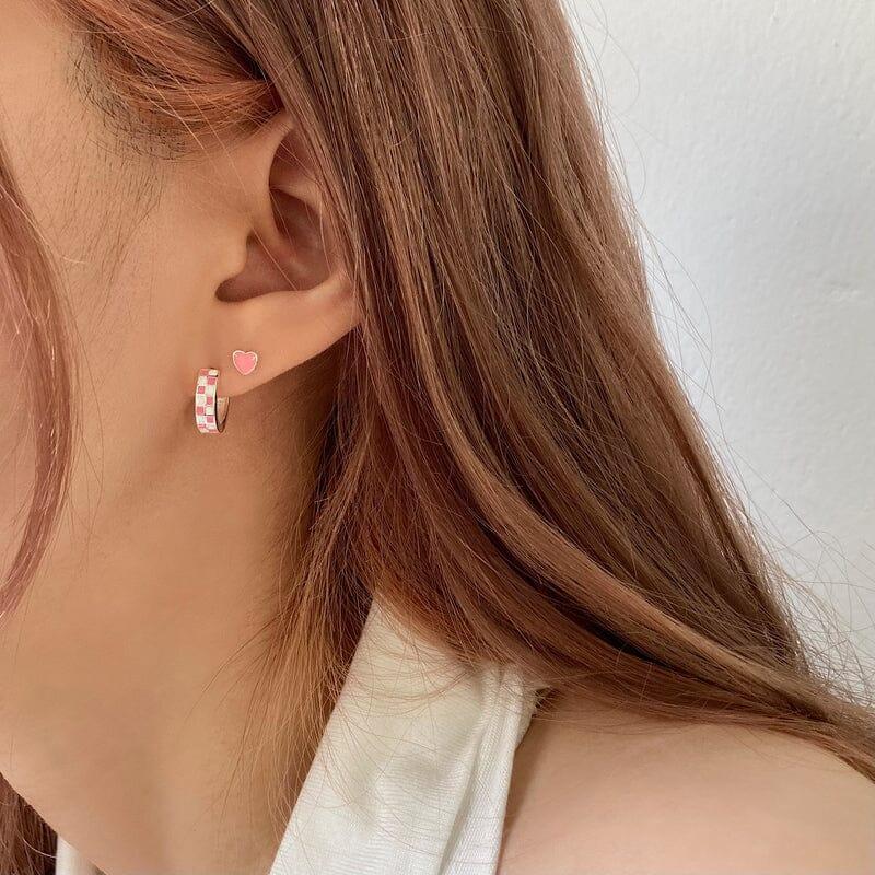 [925 Silver]ポップ カラー ハートピアス (4Color) Earrings younglong-seoul 