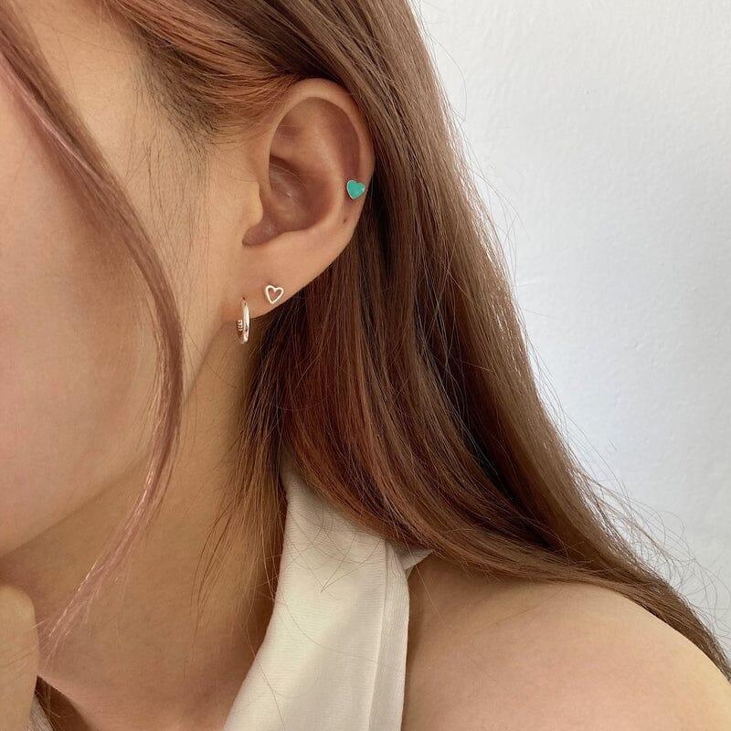 [925 Silver]ポップ カラー ハートピアス (4Color) Earrings younglong-seoul 
