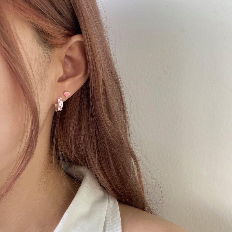 [925 Silver]ポップ カラー ハートピアス (4Color) Earrings younglong-seoul 