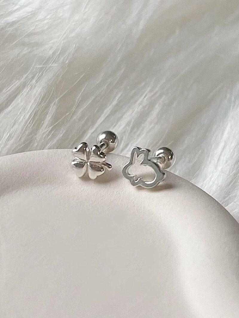 [925 Silver]Rabbit and Clover ピアス Piercing younglong-seoul 