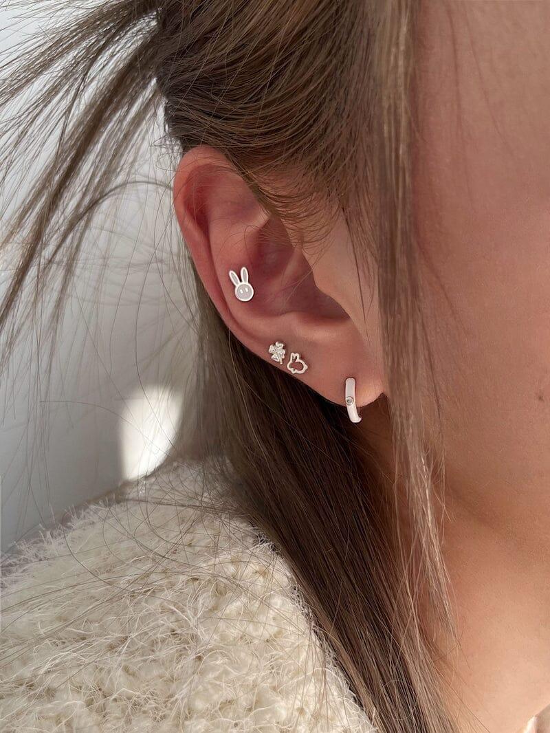 [925 Silver]Rabbit and Clover ピアス