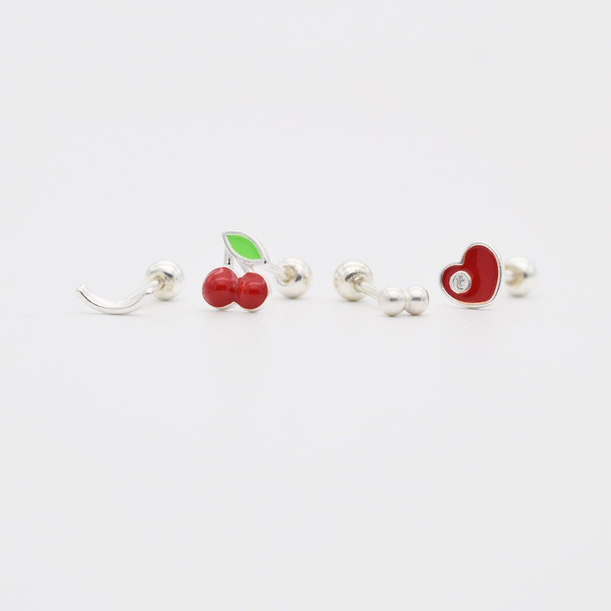 [925 Silver]レッドベリーピアス[4セット] Piercing 10000won 