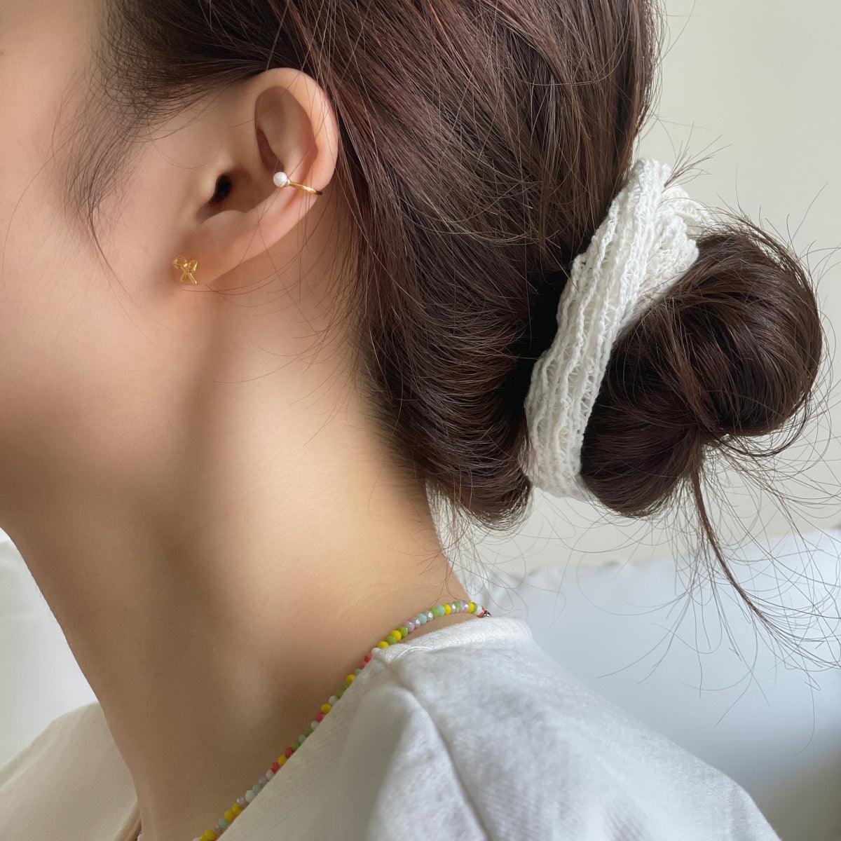 [925 Silver]リボン結びピアス Earrings 10000won 