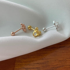 [925 Silver]リボンクマさんピアス Earrings 10000won 