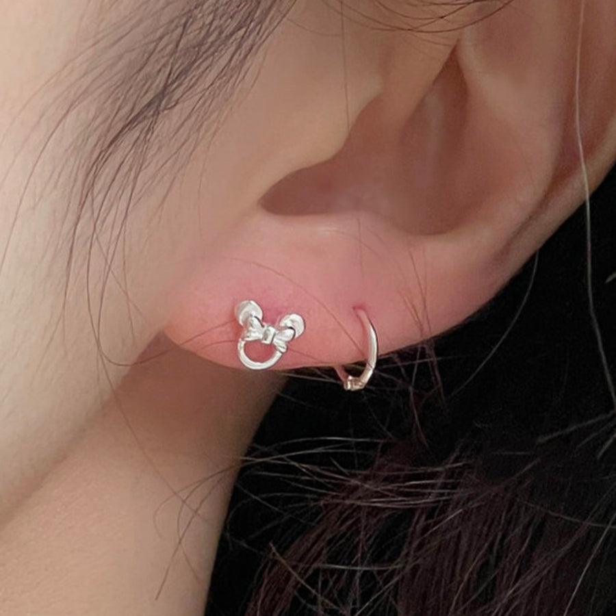 [925 Silver]リボンクマさんピアス Earrings 10000won 