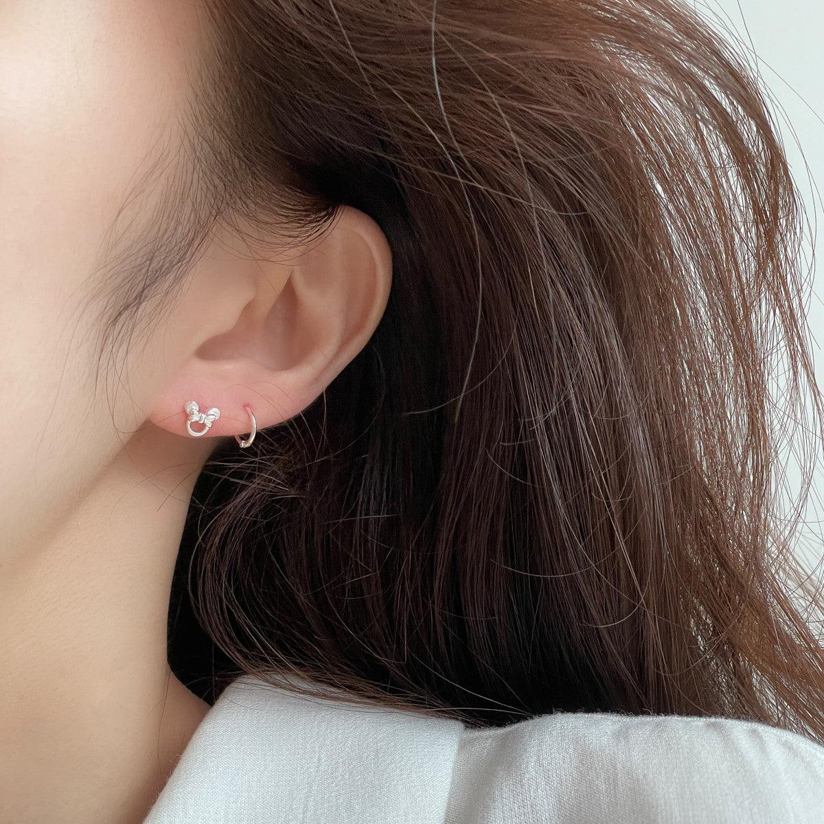 [925 Silver]リボンクマさんピアス Earrings 10000won 