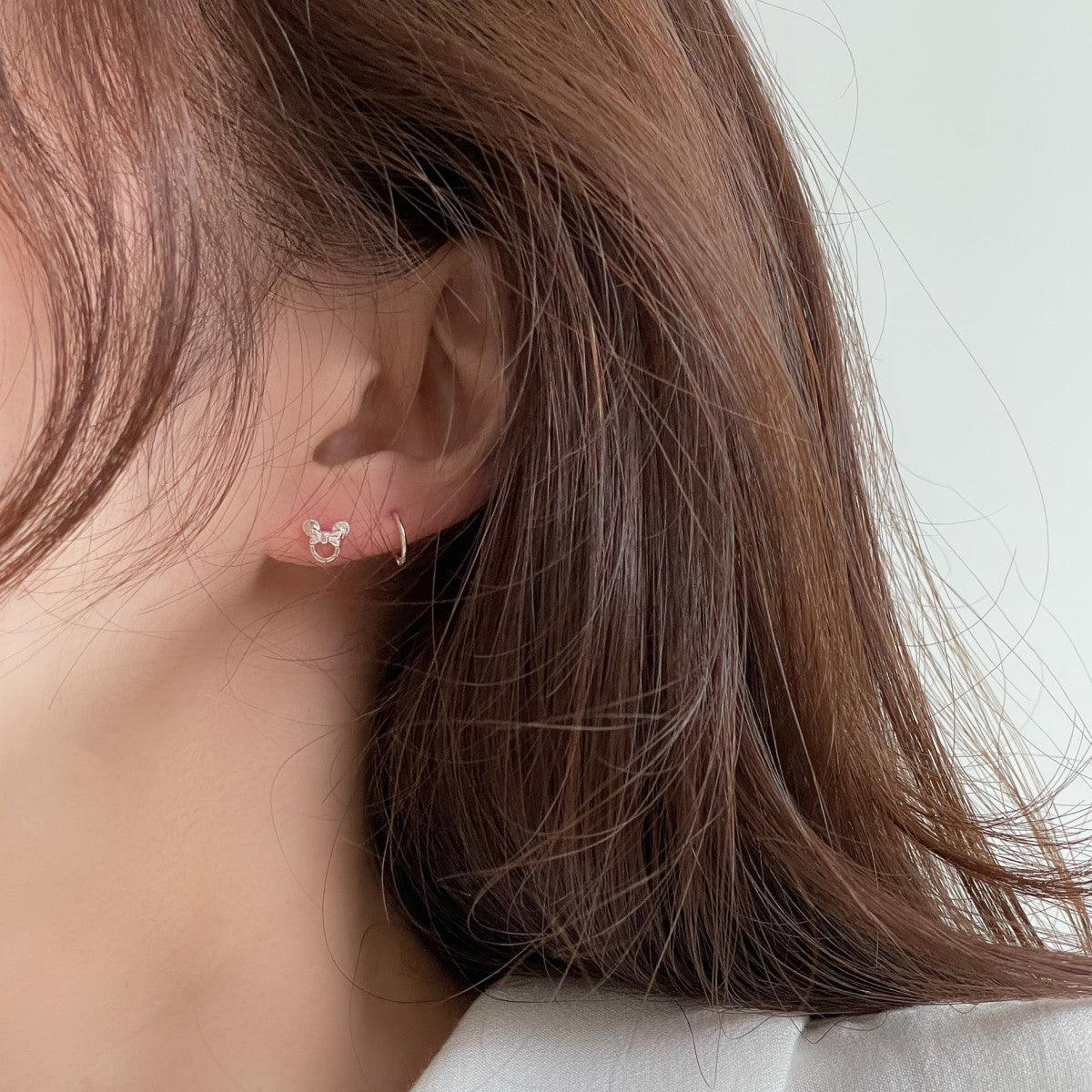 [925 Silver]リボンクマさんピアス Earrings 10000won 