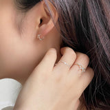 [925 Silver]リボンワンタッチリングピアス Earrings 10000won 
