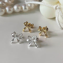 [925 Silver]ロマンチック リボン ピアス (2Color) Earrings younglong-seoul 