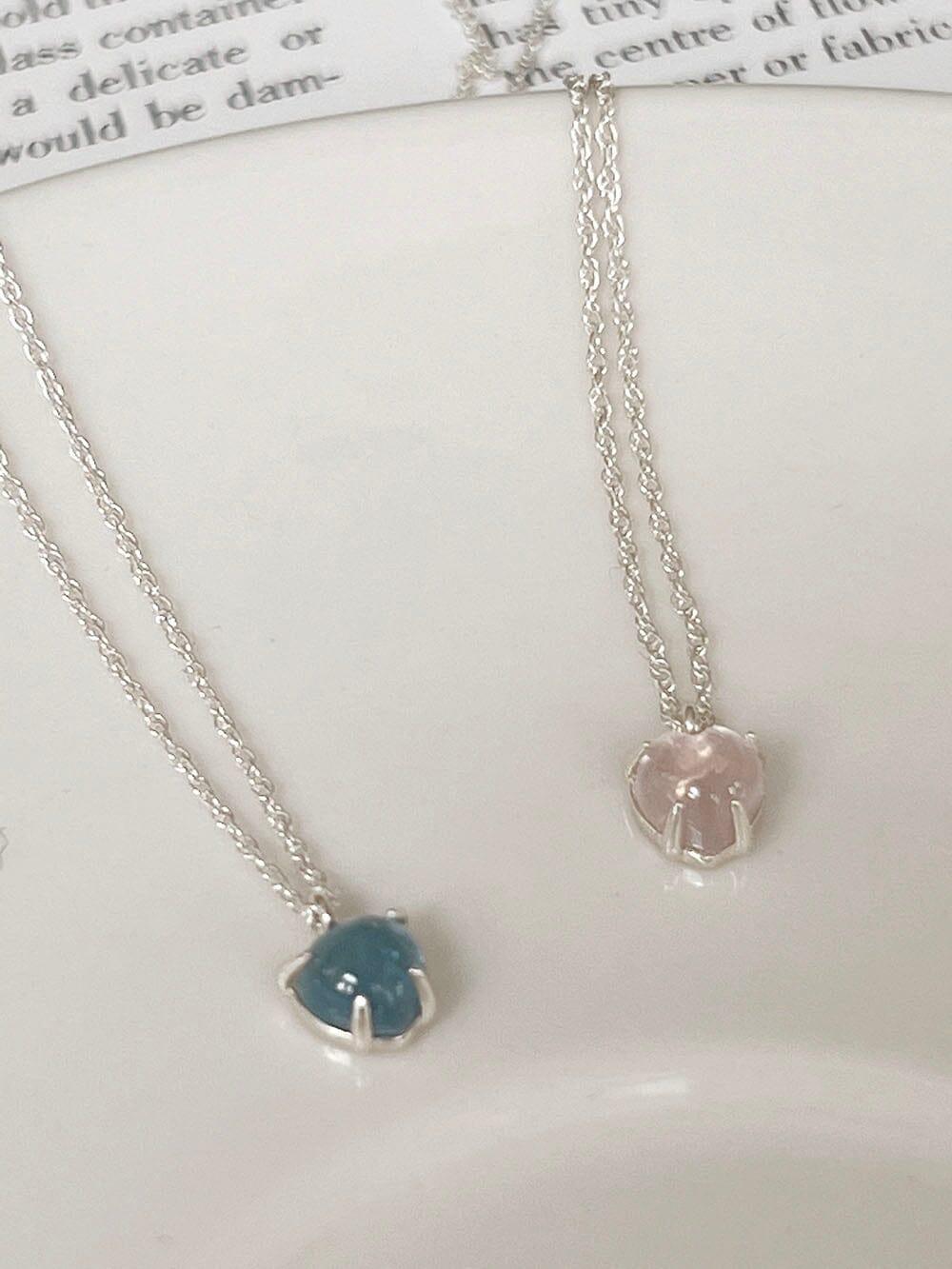 [925 Silver]ローズマリーハート原石ネックレス necklace The Klang 