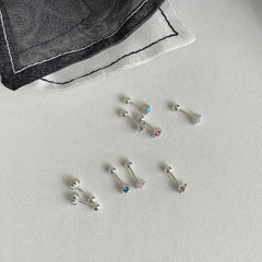 [925 Silver]三葉カラー花ピアス Piercing 10000won 