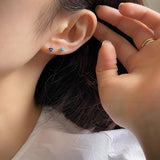 [925 Silver]三葉カラー花ピアス Piercing 10000won 