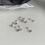 [925 Silver]三葉カラー花ピアス Piercing 10000won 