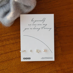 [925 Silver]セレブ真珠ピアス[4セット] Earrings 10000won 