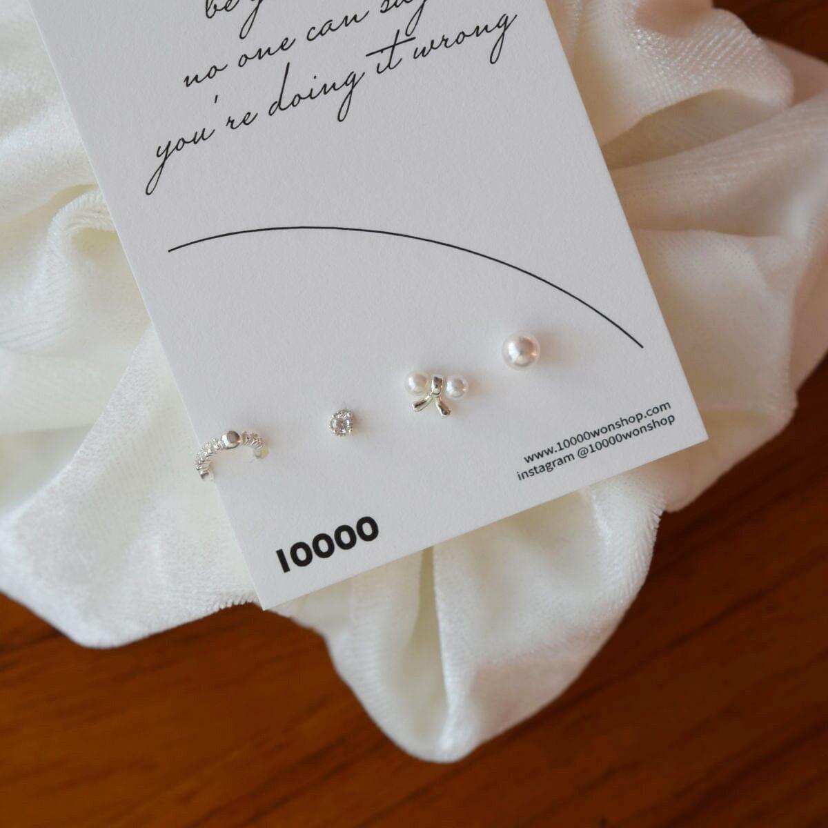 [925 Silver]セレブ真珠ピアス[4セット] Earrings 10000won 