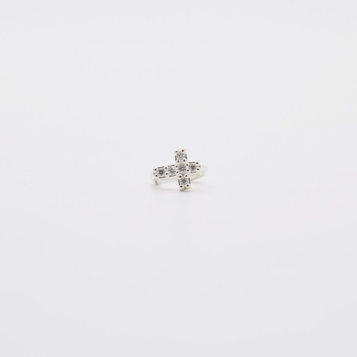 [925 Silver]十字架キュービックリングピアス Earrings 10000won 