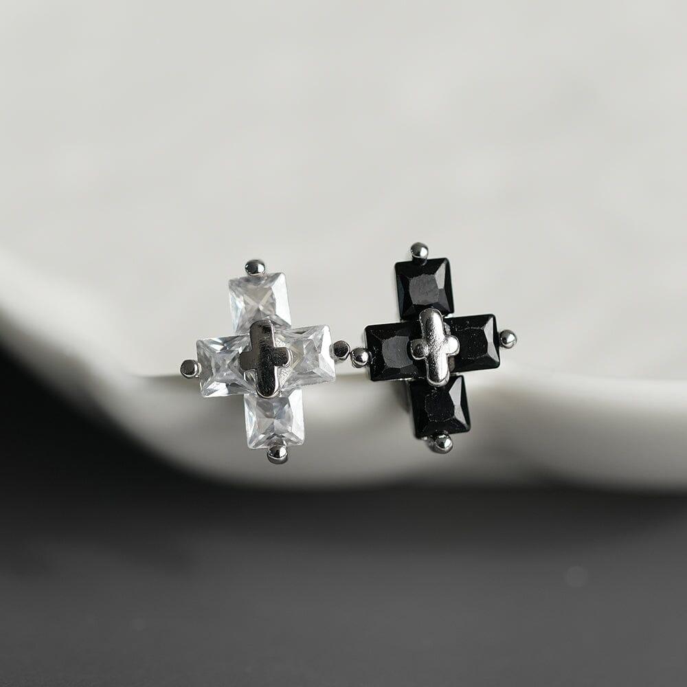 [925 Silver]十字キュービックピアス Earrings SET ME UP♡ 