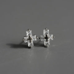 [925 Silver]十字キュービックピアス Earrings SET ME UP♡ 