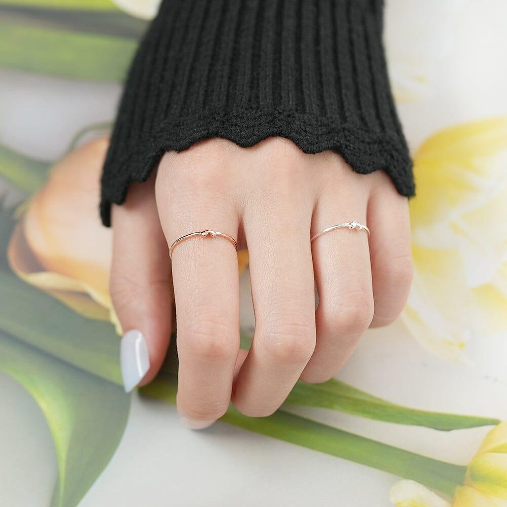 [925 Silver]シンプルな薄いハートリング ring SET ME UP♡ 