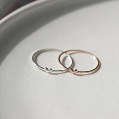 [925 Silver]シンプルな薄いハートリング ring SET ME UP♡ 