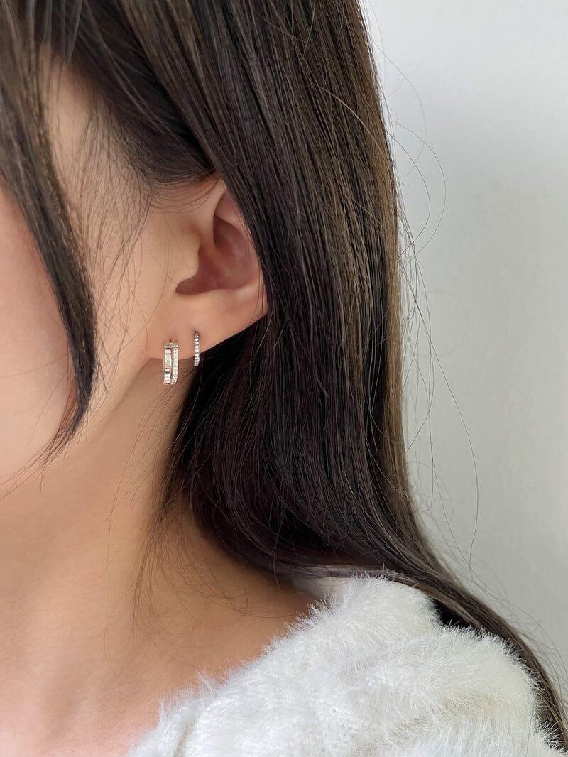 [925 Silver]シック キュービック リングピアス Earrings younglong-seoul 