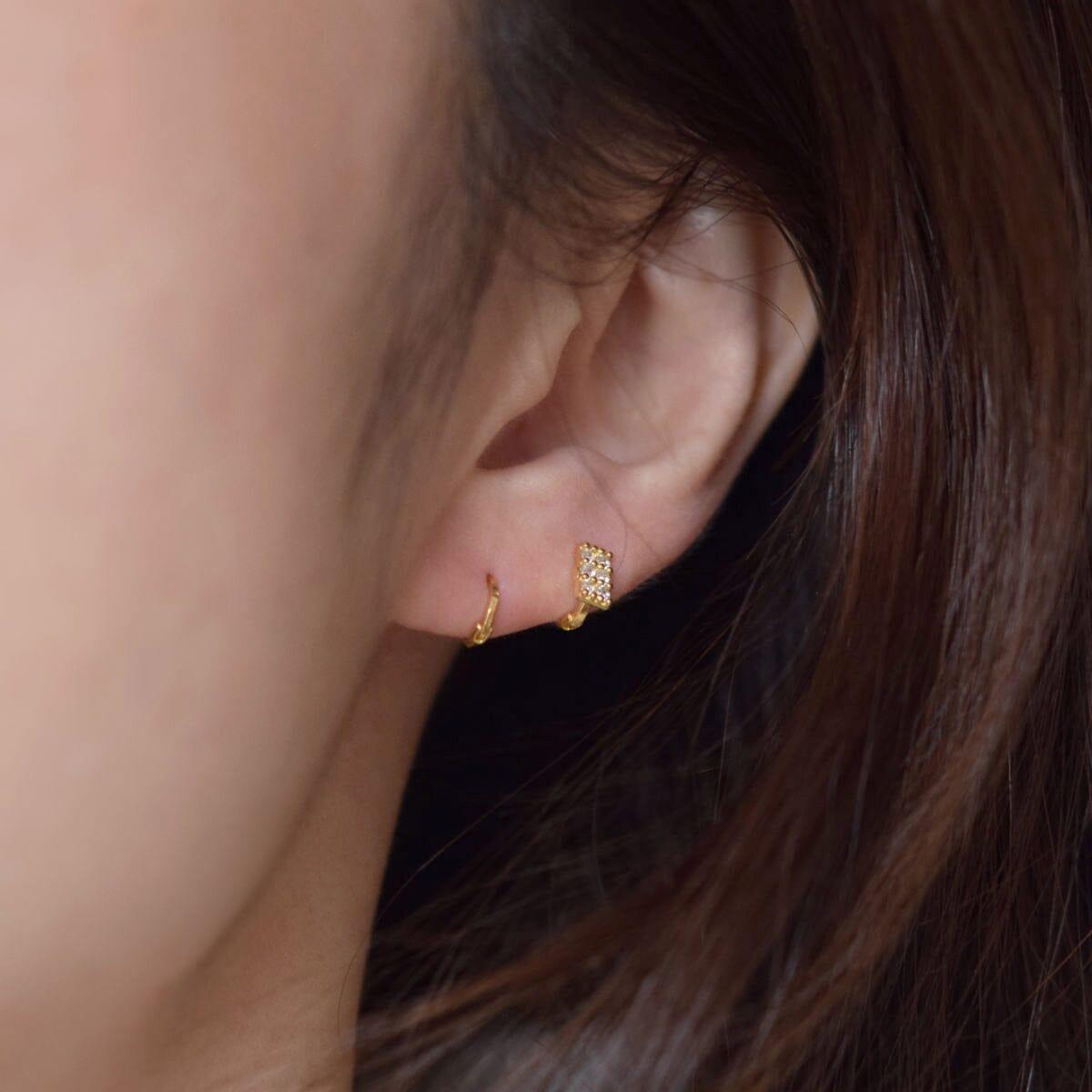 [925 Silver]四角キュービックリングピアス Earrings 10000won 