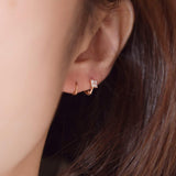 [925 Silver]四葉キュービックリングピアス Earrings 10000won 
