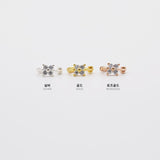 [925 Silver]四葉キュービックリングピアス Earrings 10000won 