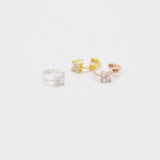 [925 Silver]四葉キュービックリングピアス Earrings 10000won 