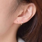 [925 Silver]四葉キュービックリングピアス Earrings 10000won 
