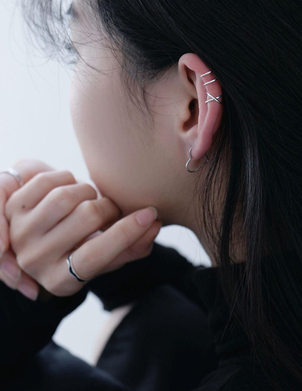 [925 Silver]スキニーXラインイヤーカフ Earcuffs The Klang 