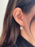 [925 Silver]スパークル ハート ツーウェイ リングピアス Earrings younglong-seoul 