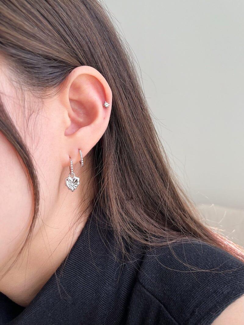 [925 Silver]スパークル ハート ツーウェイ リングピアス Earrings younglong-seoul 